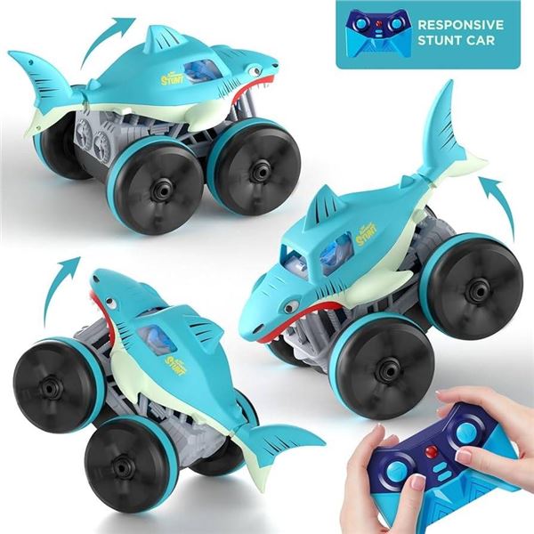 Remote Control Shark-Themed Stunt Car With Controller