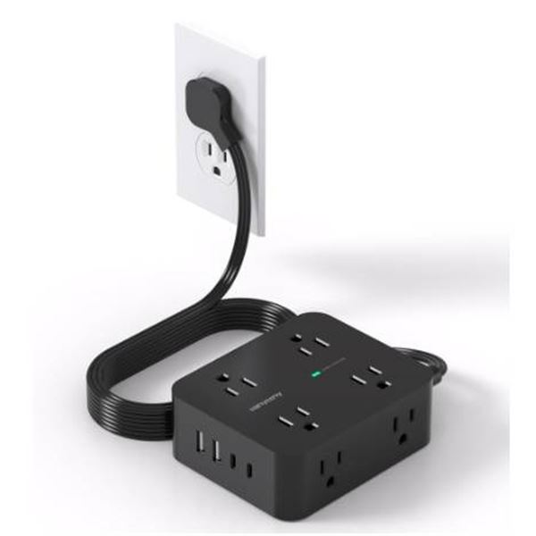 Hanycony Power Bar with Surge Protection, model HC9066, Black