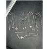 Image 1 : Silver-Tone Jewelry with Necklaces, Earrings, and Rings