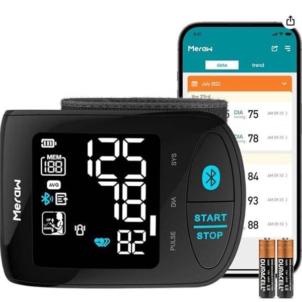 Meraw Aspen Bluetooth Wrist Blood Pressure Monitor