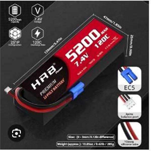 HRB 7.4V 5200mAh 120C Lithium Polymer Battery Pack