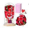 Image 1 : JUNYANG Rose Flowers Gifts for Women, Rose Bouquet in Glass Dome with LED LightÂ 2.7D x 12.7W x 24.9