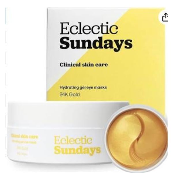 Eclectic Sundays Clinical Skin Care Hydrating Gel Eye Masks 24K Gold, 60pcs