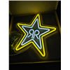 Image 1 : Vivid Bright White / Yellow Rock Star Energy Drink Logo LED Light Room Wall