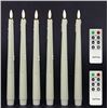 Image 1 : 5 LED Wax Taper Candles With 8-Function Remote â€“ Push Activated