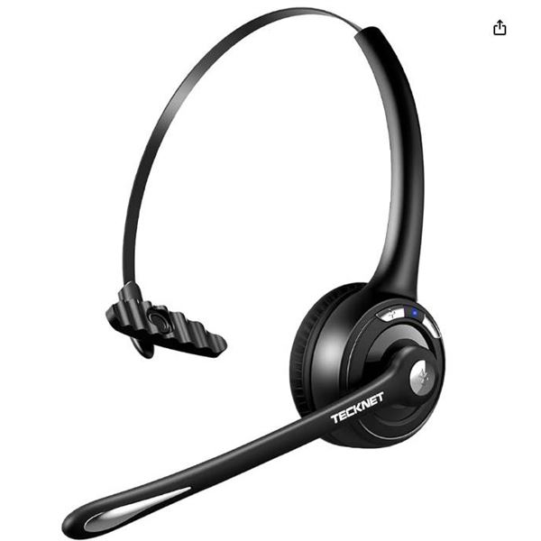 TeckNet Bluetooth Headset, Model TK-MS001 With Charging Dock