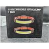 Image 2 : USB Rechargeable Soft Headlamp, 2 Pack