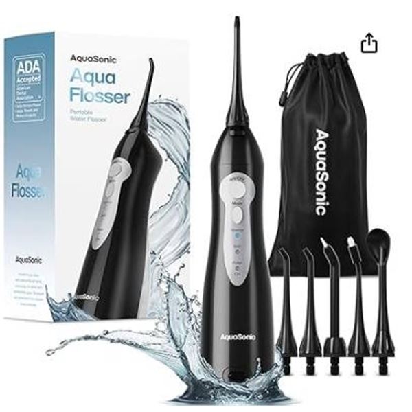 AquaSonic Aqua Flosser with Rechargeable Battery and Adjustable Modes