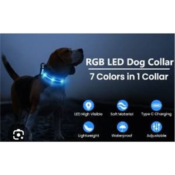 Masbrill LED Dog Collar with Rechargeable and Water-Resistant Features