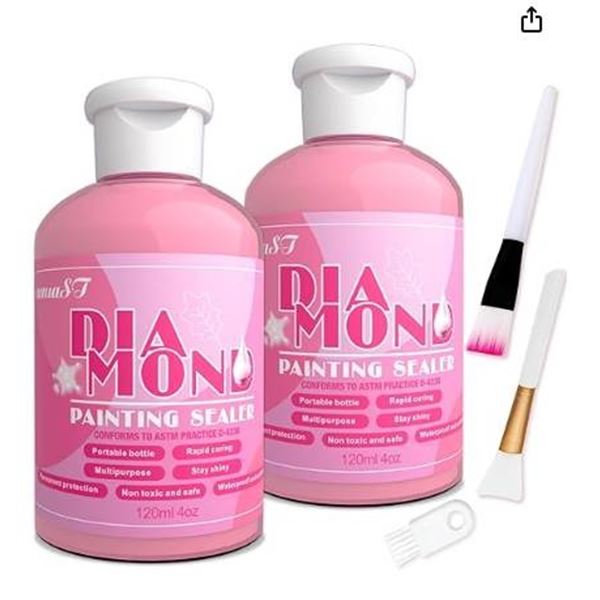 unuaST Diamond Painting Sealer Kit-2-pack 8OZ, Diamond Art Sealer, Protects and Adds Permanent Spark