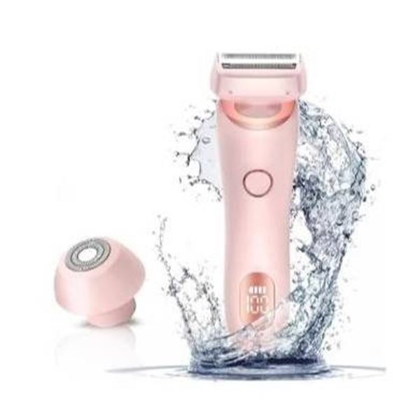 2-in-1 Rechargeable Electric Razor with Detachable Head, Waterproof, Wet & Dry, Pink