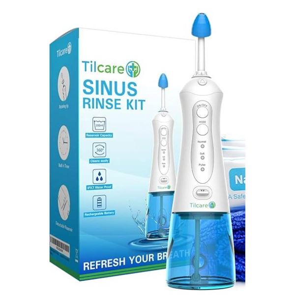 Tilcare Sinus Rinse Kit with Rotating Tip and Detachable Reservoir