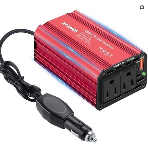 Epanee 400W Power Inverter with USB Ports and Dual AC Outlets