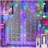 Image 1 : Curtain Lights with 300 LEDs and 8 Modes, USB Operated with Remote and Timer