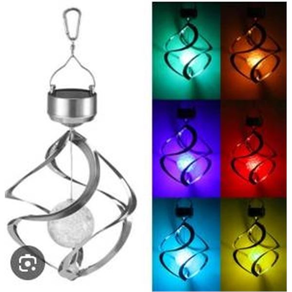 Stainless Steel Solar Galaxy Color-Changing LED Spinner