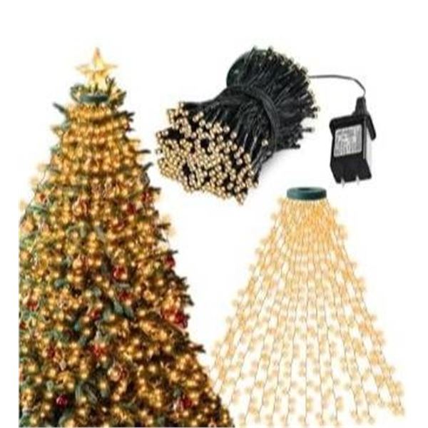 400 LED Cascading Twinkle Lights for 6-7.5ft Christmas Tree, Warm White
