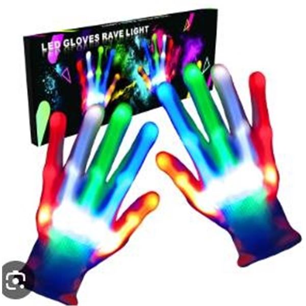 LED Gloves Rave Light with Multi-Color Light Effects