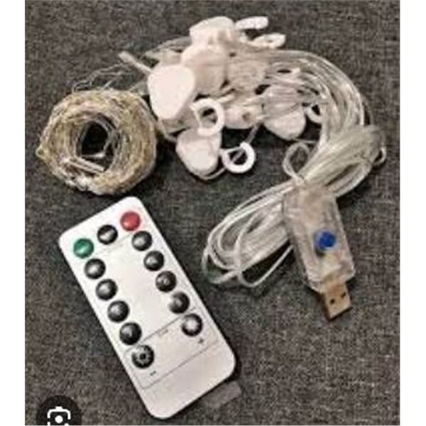 LED String Light Set with Remote Control and Clips