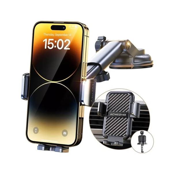 3-In-1 Universal Mobile Phone Holder for Dashboard, Windshield, and Air Vent