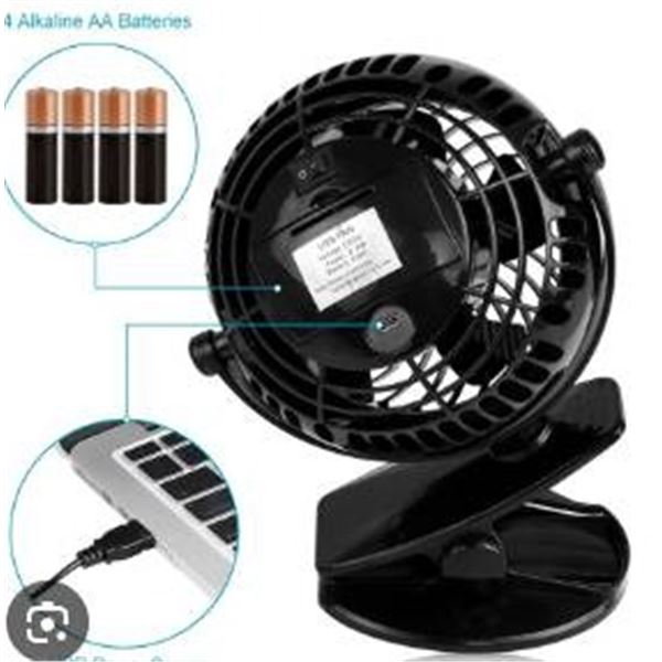 FA3D AA Battery Operated Clip Fan with Adjustable Speed