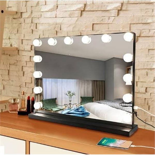 Depuley Vanity Mirror with Lights, Hollywood Lighted Makeup Mirror 14 LED Bulbs with Detachable 10X 