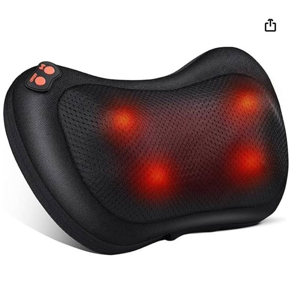Neck Massager with Heat, Neck and Back Massager, 3D Deep Tissue Kneading Massage