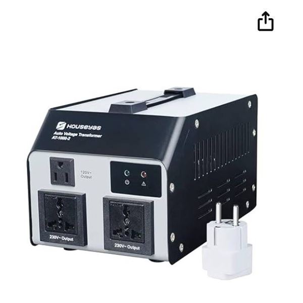 HOUSEYAS 1000 Watt Auto Step Up Step Down Voltage Transformer Convert from 110-120 Volt to 220-240 V