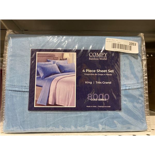 Comfy Bamboo World 4-Piece King Sheet Set, 8000 Gold Series