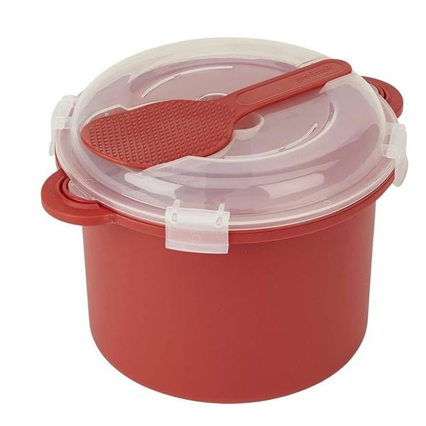 GoodCook Microwave Rice Cooker and Steamer Red BPA-Free