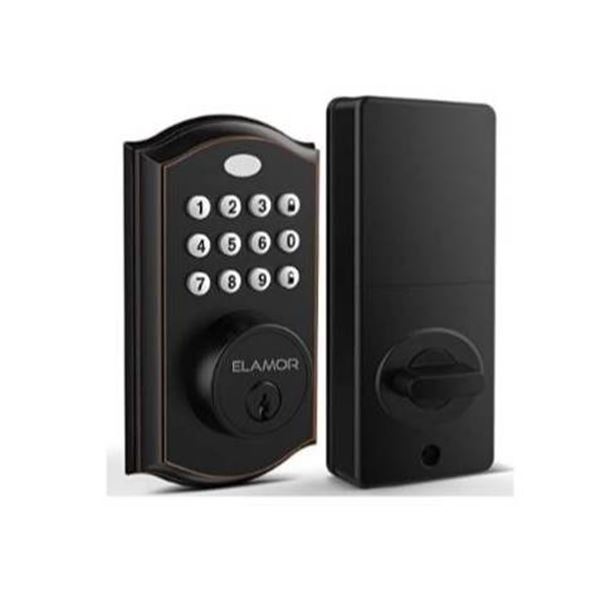 Electronic Keyless Entry Door Lock With Keypad, Elamor M19 ORB