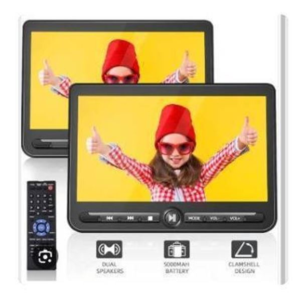 Two Car DVD Players Model HD1013B-03 with Built-in Speakers and HD Display