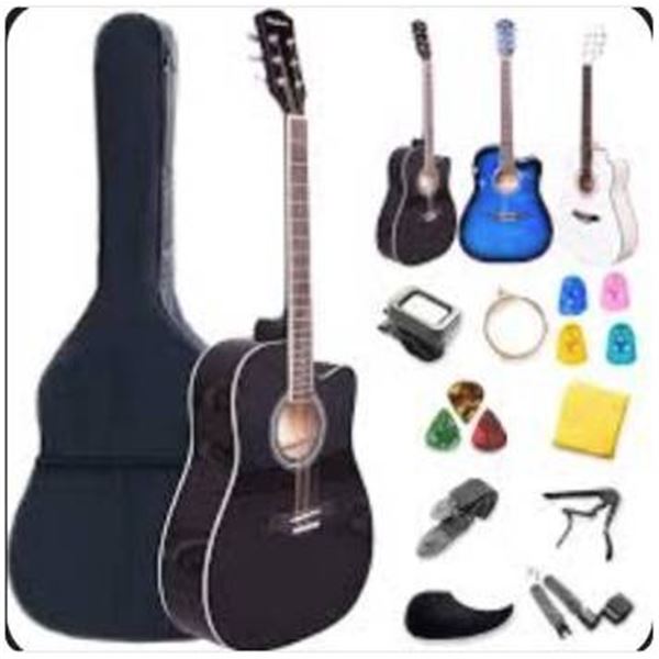 Rosefinch Acoustic Guitar 6-String Black Finish with Accessories