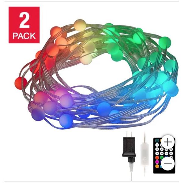 Enbrighten Color-Changing LED Bubble Lights, 90 Lights, 29.5 ft, Set of 2