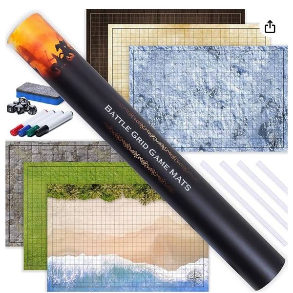 TidyBoss Battle Grid Game Mats with Dragons Theme