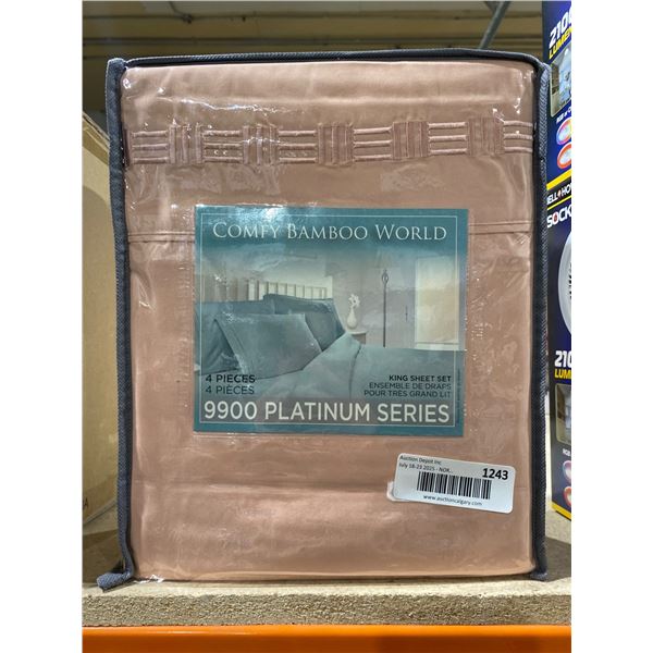 Comfy Bamboo World 9900 Platinum Series 4-Piece King Sheet Set