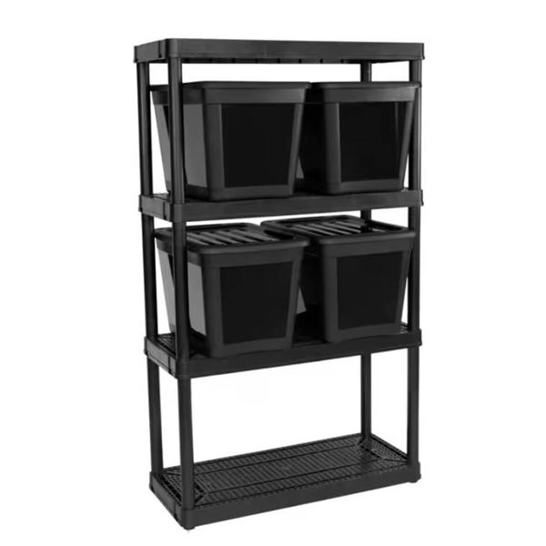 Max It 4-Level All-Purpose Shelving Unit, 220 lb. Capacity ***BINS NOT INCLUDED***