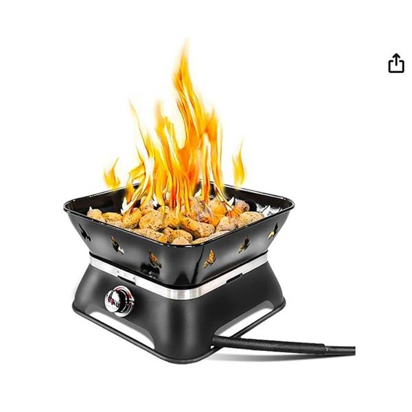 Outland Living Firebowl 805 Firecube 14” Portable Square Smokeless Propane Fire Pit [x=#821