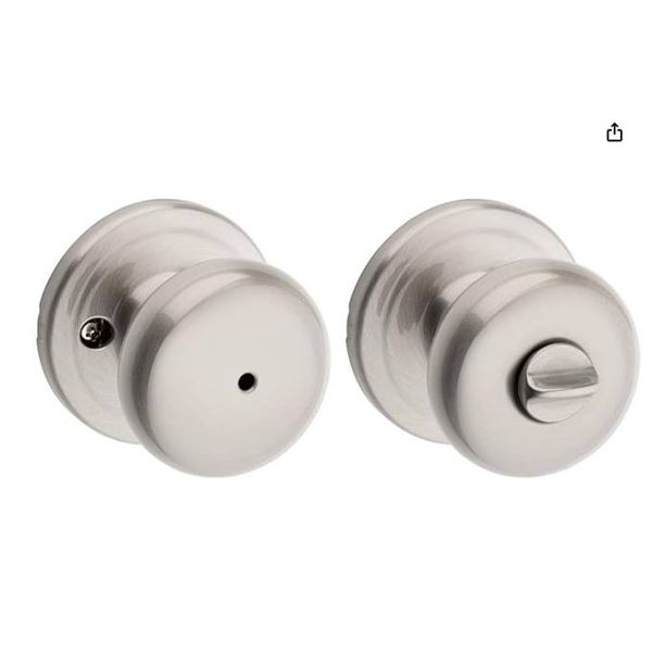 Lot of 3 Weiser 9GA3310-124 Privacy Door Knobs in Satin Chrome Finish