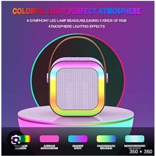 Wireless Bluetooth Karaoke Microphone with Multicolor Lights