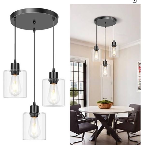 SILAMPI 3-Light Pendant Light with E26 Base, Bulbs Not Included