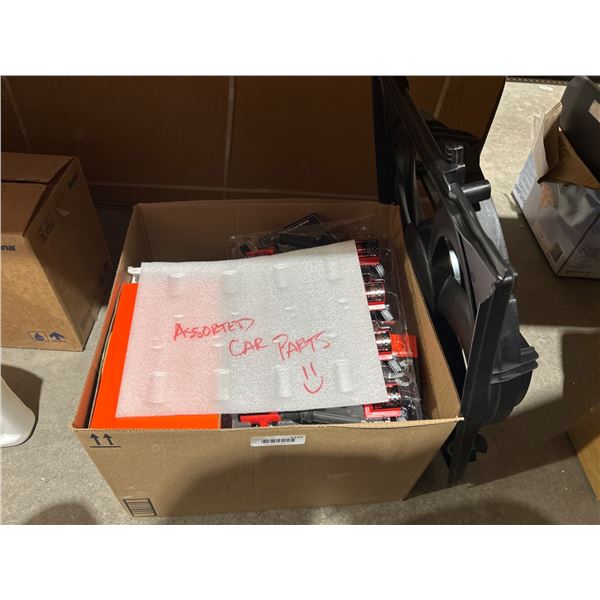 Box Lot of Assorted Automotive Parts Including Ignition Coils