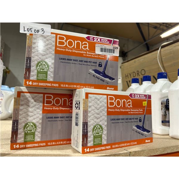 Bona Heavy-Duty Disposable Sweeping Pads for Multi-Surface Floors, 14 Count (Lot of 3)