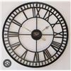 Image 1 : 16-Inch Round Wall Clock With Roman Numerals and Black Frame