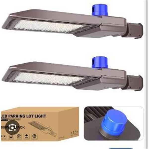 300W LED Parking Lot Light With Photocell Dusk to Dawn, 2-Pack