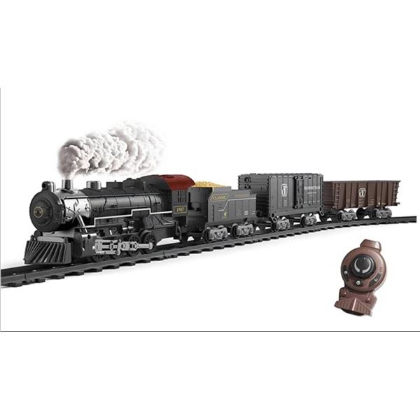 Blue R/C Rail Steam Train 2.4GHz Electric Toy for Ages 3+