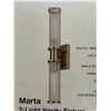 Image 3 : Home Decorators Collection Marta 2-Light Vanity Fixture with Clear Ribbed Glass