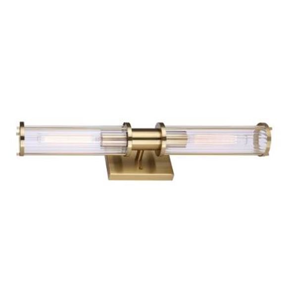 Home Decorators Collection Marta 2-Light Vanity Fixture with Clear Ribbed Glass