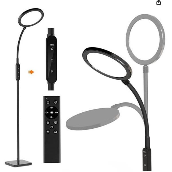 Ricial LED Floor Therapy Lamp, Model R-DK2029, Black Finish