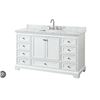 Image 1 : Wyndham Collection Carrara 60-Inch Oval 3-Hole Bathroom Cabinet, Style WC-2020-60-SGL-VAN