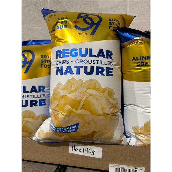 59th Street Foods Regular Chips Croustilles Nature – 140g (16 Bags)